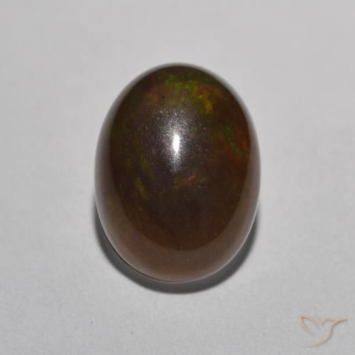 0.88ct Naturale Multicolore Opale cioccolato, Ovale, Traslucido