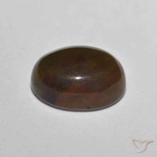 Opale di cioccolato Multicolore naturale da 0.88 ct, Ovale, Traslucido
