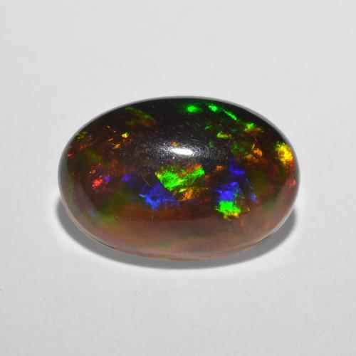 Opale di cioccolato Multicolore naturale da 1.09 ct, Taglio ovale, Traslucido