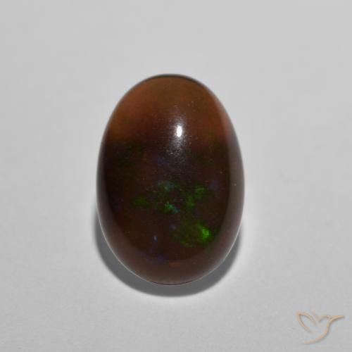 0.66ct Naturale Multicolore Opale cioccolato, Ovale, Traslucido