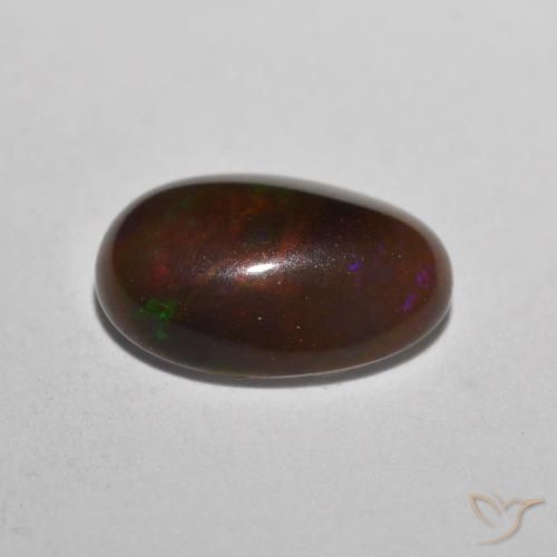 Opale cioccolato Multicolore naturale da 0.66 ct, Ovale, Traslucido