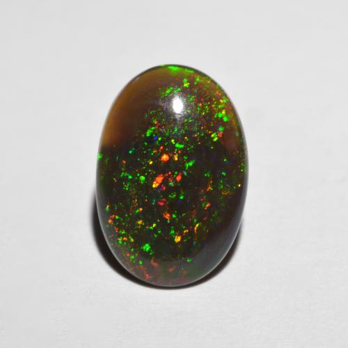 Opale di cioccolato Multicolore naturale da 0.98 ct, Taglio ovale, Traslucido