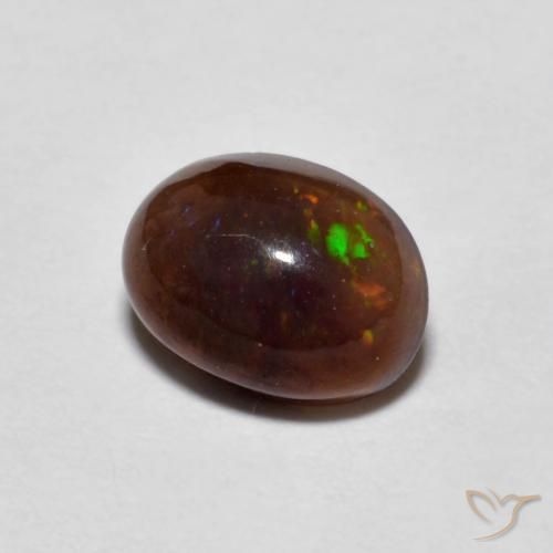 Opale di cioccolato Multicolore naturale da 0.80 ct, Ovale, Traslucido