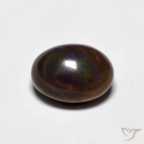 0.88ct Naturale Multicolore Opale cioccolato, Ovale, Opaco