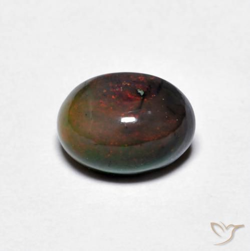 0.89ct Naturale Multicolore Opale cioccolato, Ovale, Traslucido