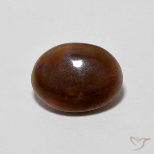 0.84ct Naturale Multicolore Opale cioccolato, Ovale, Opaco