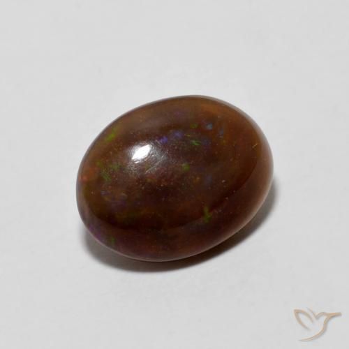 Opale di cioccolato Multicolore naturale da 0.84 ct, Ovale, Opaco