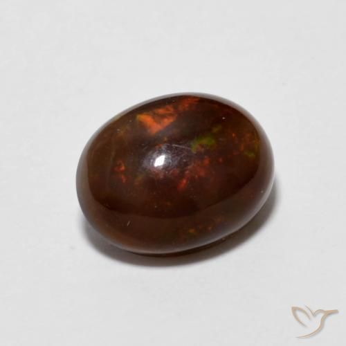 1.13ct Naturale Multicolore Opale cioccolato, Ovale, Trasparente