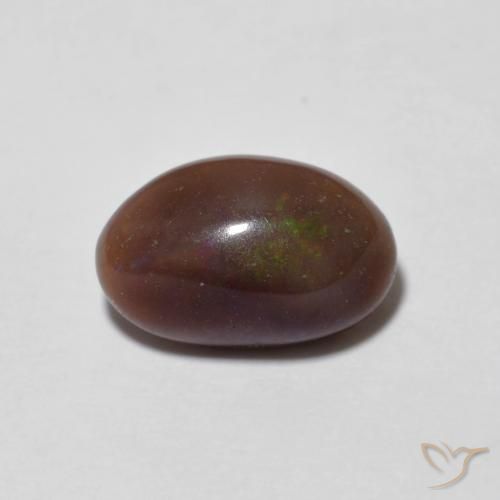 1.25ct Naturale Multicolore Opale cioccolato, Ovale, Traslucido