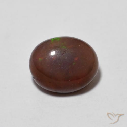 0.65ct Naturale Multicolore Opale cioccolato, Ovale, Traslucido