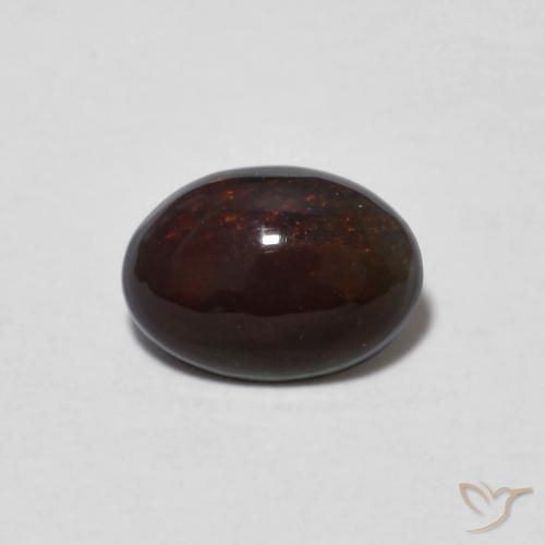 0.42ct Naturale Multicolore Opale cioccolato, Ovale, Traslucido