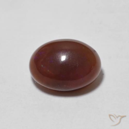 0.81ct Naturale Multicolore Opale cioccolato, Ovale, Traslucido