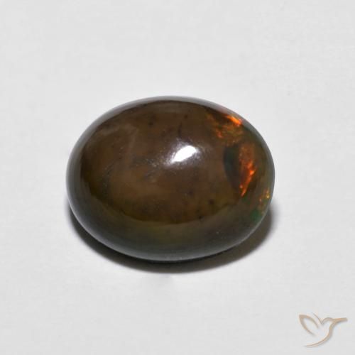 1.15ct Naturale Multicolore Opale cioccolato, Ovale, Opaco