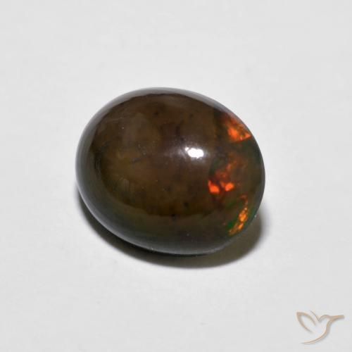 Opale di cioccolato Multicolore naturale da 1.15 ct, Ovale, Opaco