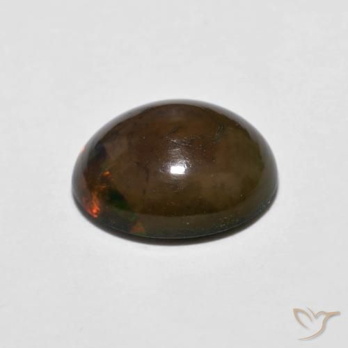 Opale di cioccolato Multicolore naturale da 1.15 ct, Ovale, Opaco