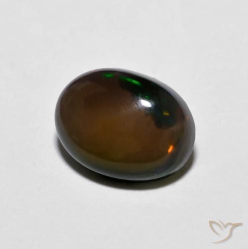 Opale di cioccolato Multicolore naturale da 0.84 ct, Ovale, Opaco