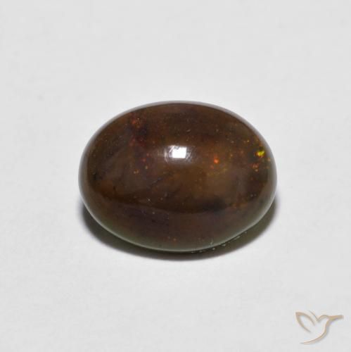 0.71ct Naturale Multicolore Opale cioccolato, Ovale, Opaco