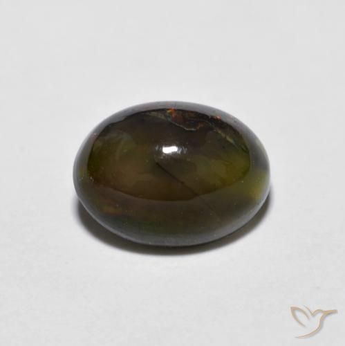 0.92ct Naturale Multicolore Opale di cioccolato, Ovale, Opaco