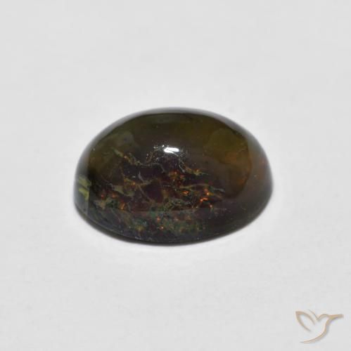 Opale di cioccolato Multicolore naturale da 0.92 ct, Ovale, Opaco