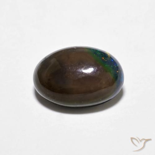 0.80ct Naturale Multicolore Opale cioccolato, Ovale, Opaco