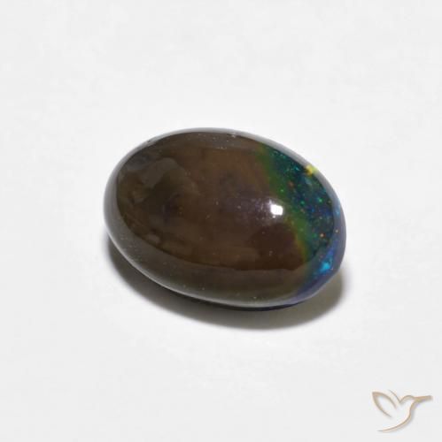 Opale di cioccolato Multicolore naturale da 0.80 ct, Ovale, Opaco