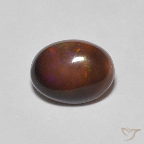 0.76ct Naturale Pan di zenzero marrone Opale cioccolato, Ovale, Opaco
