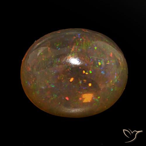 8.01ct Multicolore Opale di cioccolato, Ovale, Trasparente