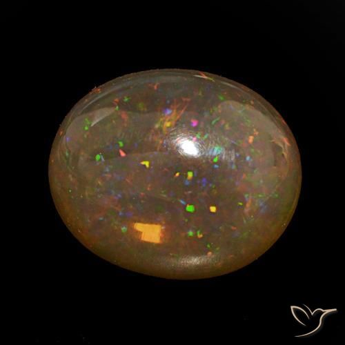 Opale di cioccolato Multicolore naturale da 8.01 ct, Ovale, Trasparente