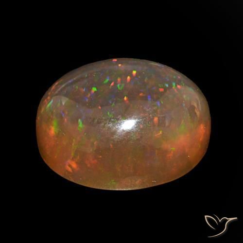 Opale di cioccolato Multicolore naturale da 8.01 ct, Ovale, Trasparente