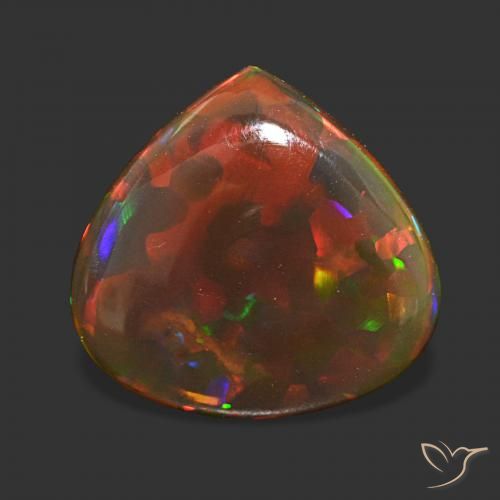 Opale di cioccolato Multicolore naturale da 4.43 ct, Forma a pera, Trasparente