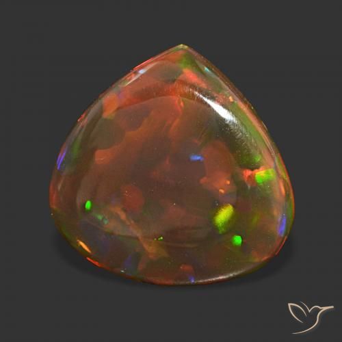 Opale di cioccolato Multicolore naturale da 4.43 ct, Forma a pera, Trasparente