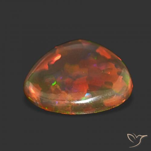 Opale di cioccolato Multicolore naturale da 4.43 ct, Forma a pera, Trasparente