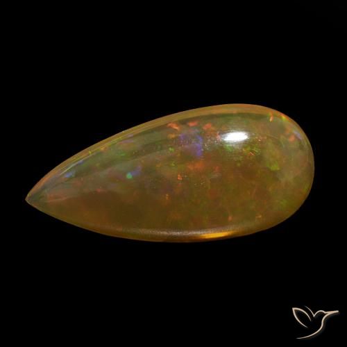 8.56ct Multicolore Opale di cioccolato, Forma a pera, Trasparente