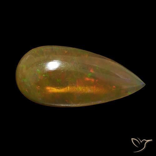Opale di cioccolato Multicolore naturale da 8.56 ct, Forma a pera, Trasparente