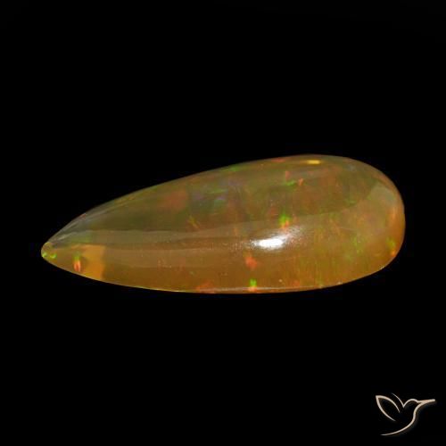 Opale di cioccolato Multicolore naturale da 8.56 ct, Forma a pera, Trasparente