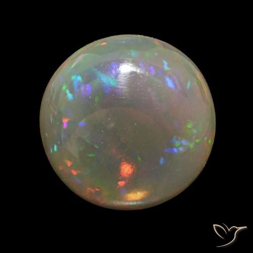 5.03ct Multicolore Opale di cioccolato, Rotondo, Trasparente