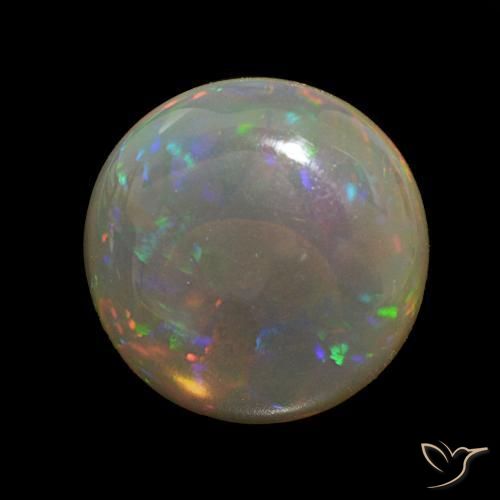 Opale di cioccolato Multicolore naturale da 5.03 ct, Rotondo, Trasparente