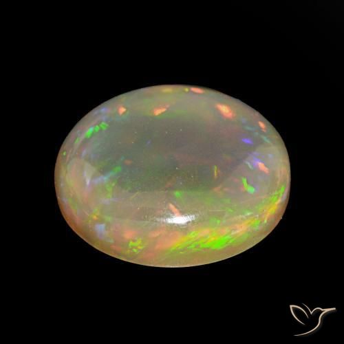 Opale di cioccolato Multicolore naturale da 5.03 ct, Rotondo, Trasparente
