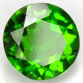 Diopside cromifero naturale verde da 0,46 ct, taglio rotondo, VS