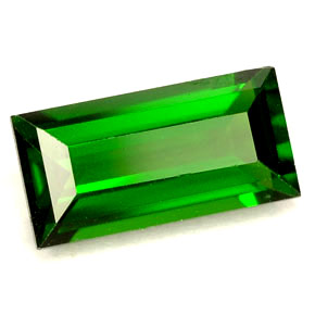 Diopside cromifero naturale verde da 1,65 ct, baguette, VVS-VS