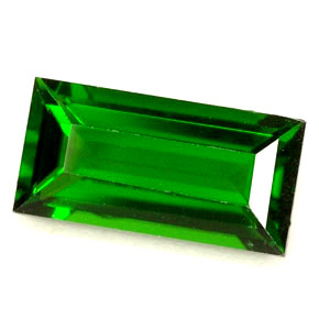 Diopside cromifero naturale verde da 1,65 ct, baguette, VVS-VS