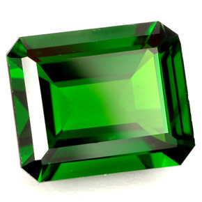 Diopside cromifero naturale verde da 4,93 ct, taglio smeraldo, IF
