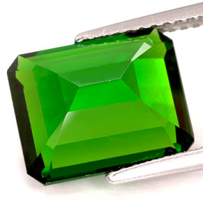 Diopside cromifero naturale verde da 4,93 ct, taglio smeraldo, IF