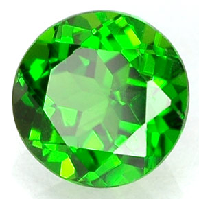 Diopside cromifero naturale verde da 0,55 ct, taglio rotondo, VS