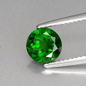 Diopside cromifero naturale verde da 1,40 ct, taglio rotondo, VS