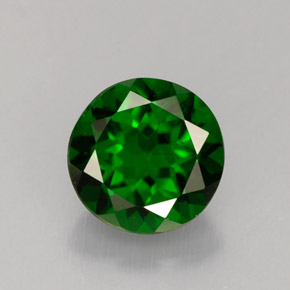 Diopside cromifero naturale verde da 1,56 ct, taglio rotondo, VS