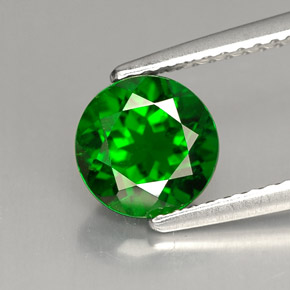 Diopside cromifero naturale verde da 1,70 ct, taglio rotondo, VS