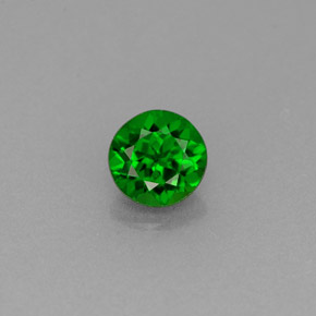 Diopside cromifero naturale verde da 0,45 ct, taglio rotondo, VVS-VS