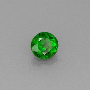 Diopside cromifero naturale verde da 0,45 ct, taglio rotondo, VVS-VS