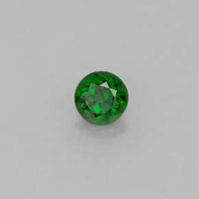 Diopside cromifero naturale verde da 0,45 ct, taglio rotondo, VS